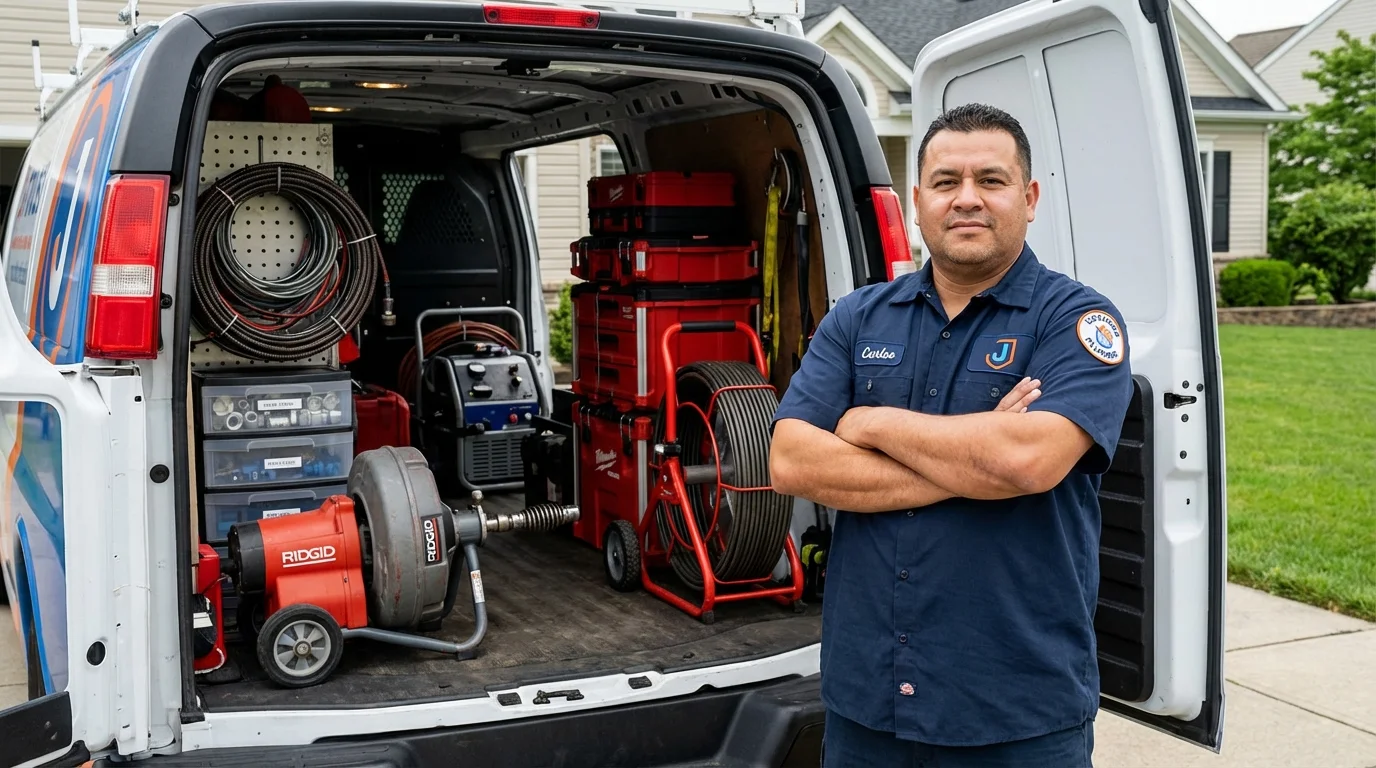 Professional drain cleaning equipment and Johns Plumbing LLC plumber in Sioux Center