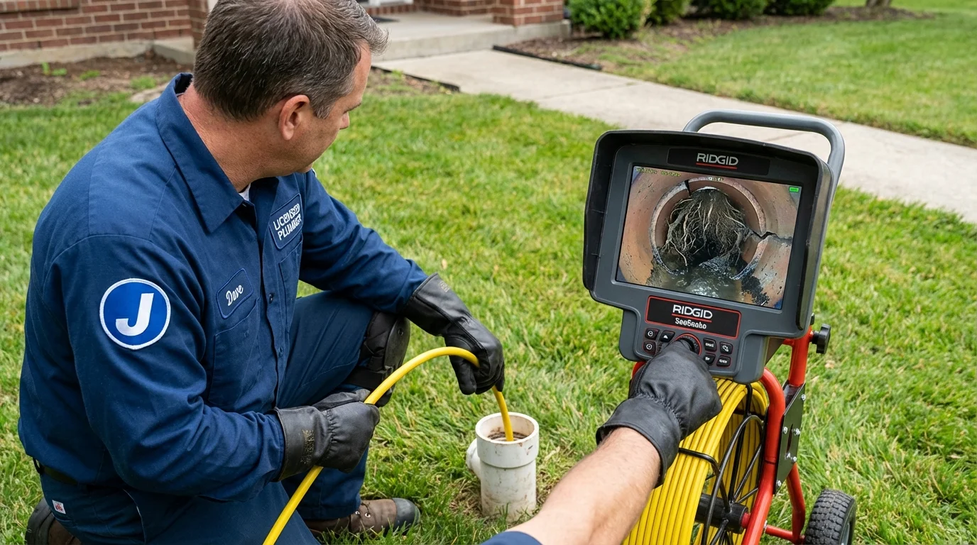 Sewer camera inspection being performed by Johns Plumbing LLC in Sioux Center