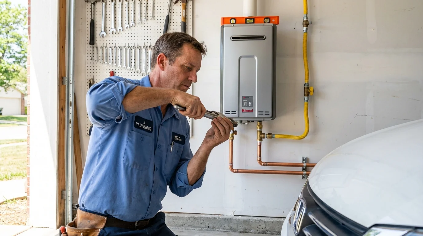 Tankless water heater installation by a Johns Plumbing LLC plumber in Sioux Center